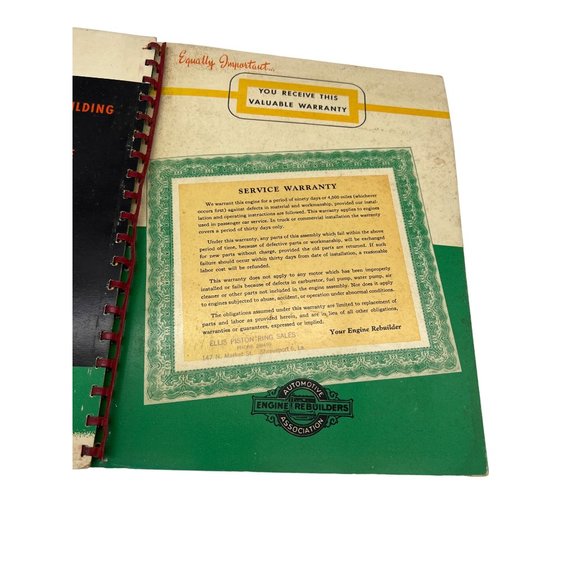 1948 Automotive Engine Rebuilders Association Information Booklet & Warranty - Picture 13 of 13